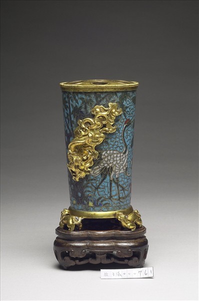 掐絲琺瑯鹿鶴長春花插