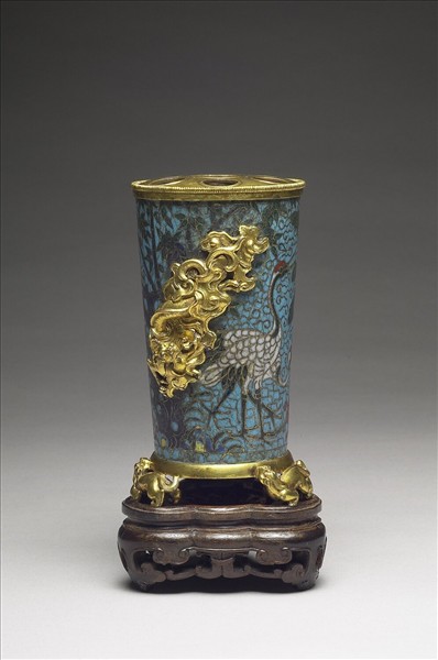 掐絲琺瑯鹿鶴長春花插