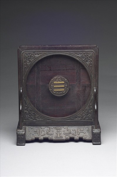 紫檀木屏風式木座