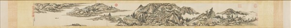 清董邦達倣陸廣松溪煙靄　卷