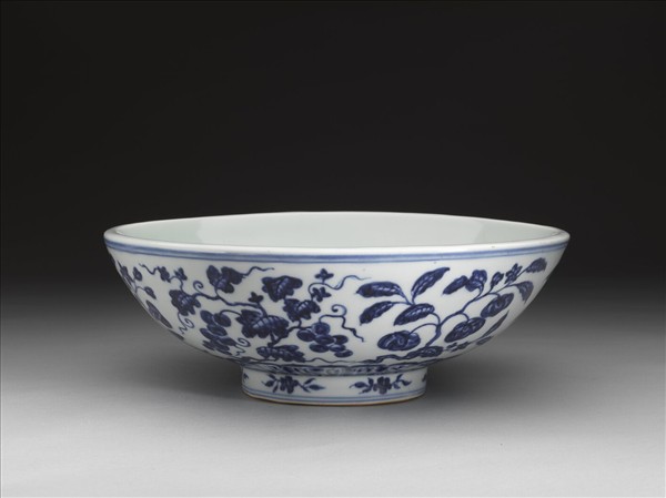 青花花果圓洗