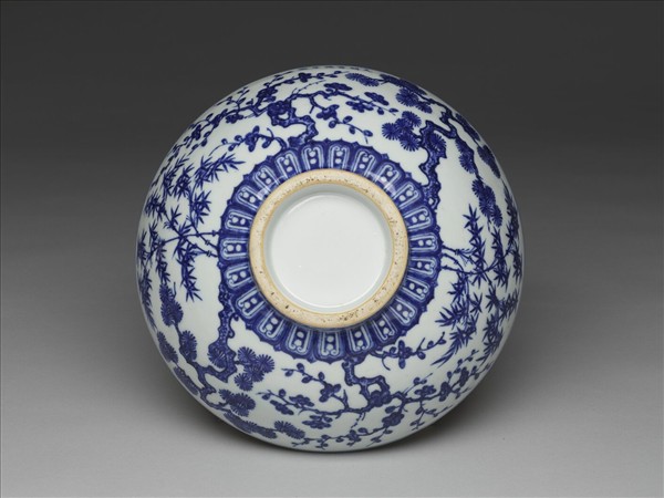 青花歲寒三友圓洗