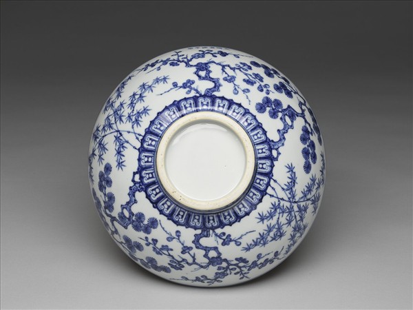 青花歲寒三友圓洗