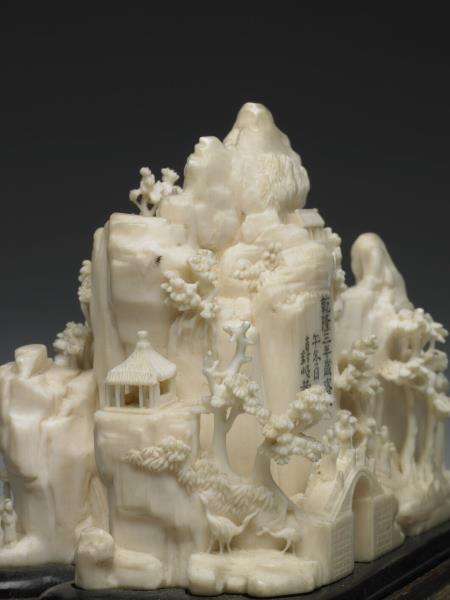 象牙雕山水人物小景