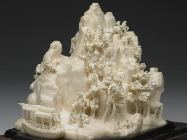 象牙雕山水人物小景