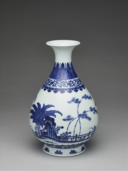 青花歲寒三友圖玉壺春瓶