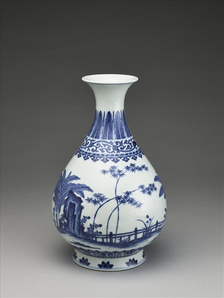 青花歲寒三友圖玉壺春瓶