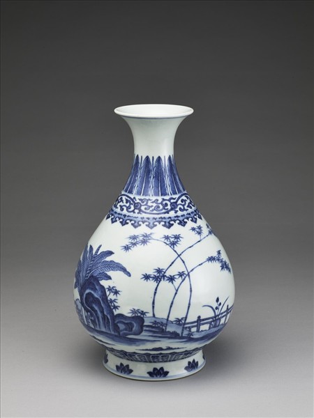 青花歲寒三友圖玉壺春瓶