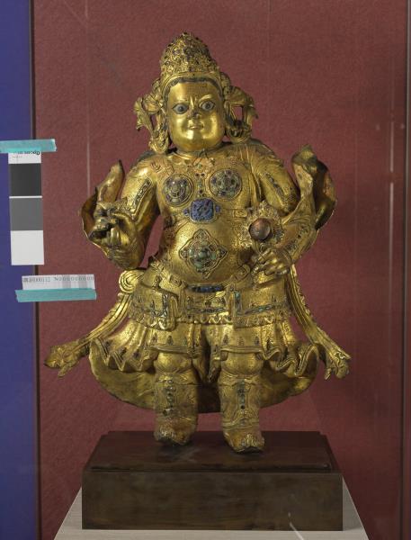 青銅鎏金南天王立像