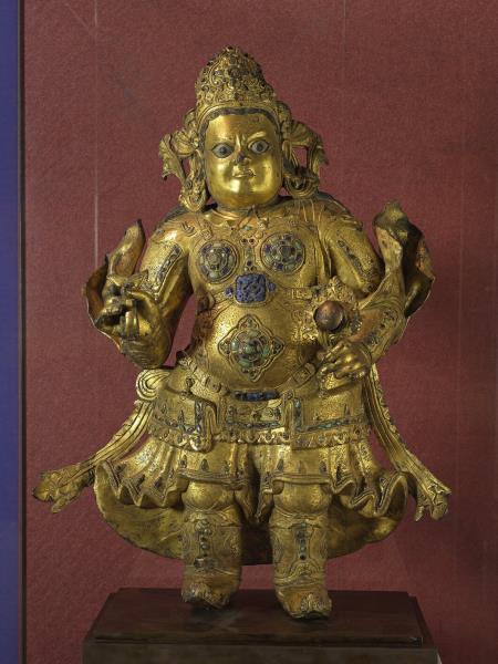 青銅鎏金南天王立像