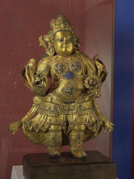 青銅鎏金南天王立像