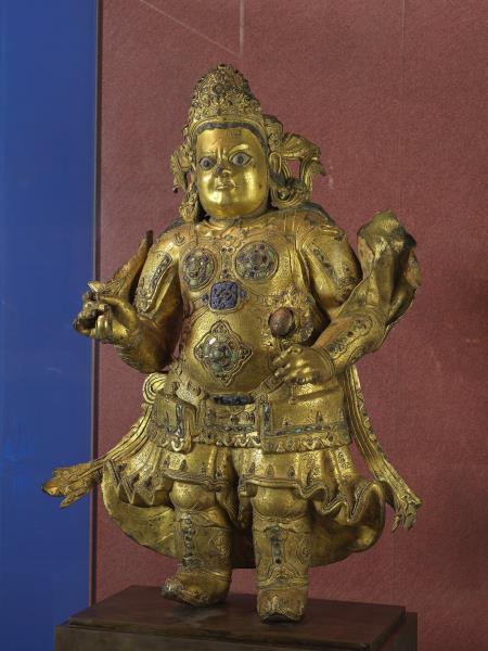 青銅鎏金南天王立像