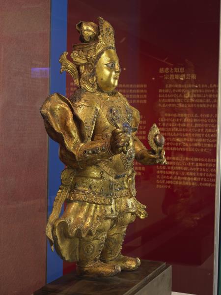 青銅鎏金南天王立像