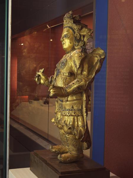 青銅鎏金南天王立像