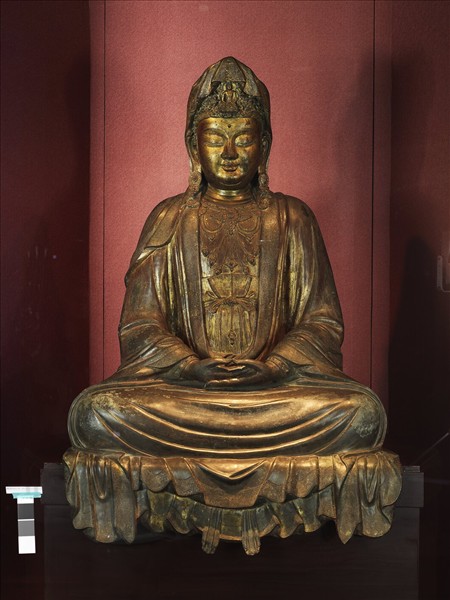 青銅鎏金觀音菩薩坐像