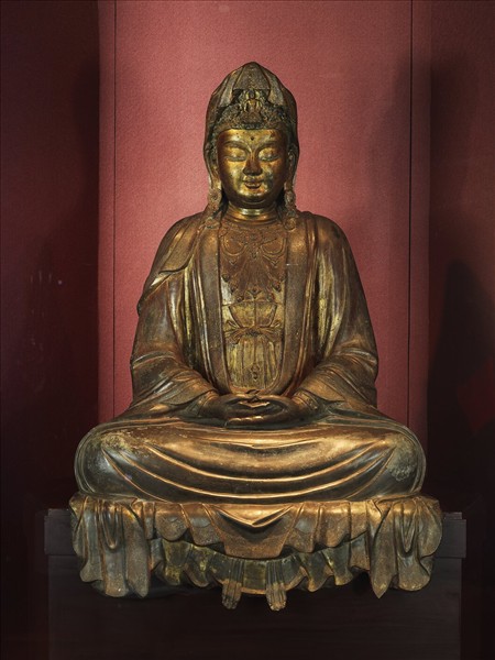 青銅鎏金觀音菩薩坐像