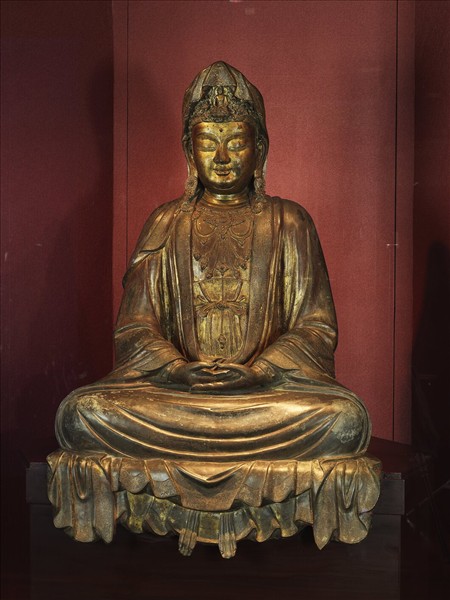 青銅鎏金觀音菩薩坐像