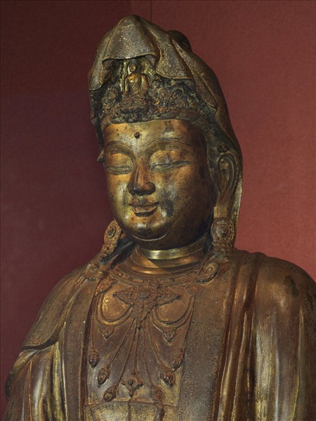 青銅鎏金觀音菩薩坐像