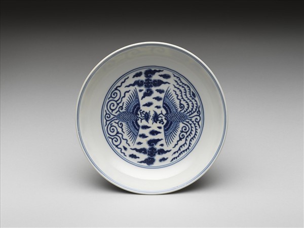 青花雲鳳紋盤