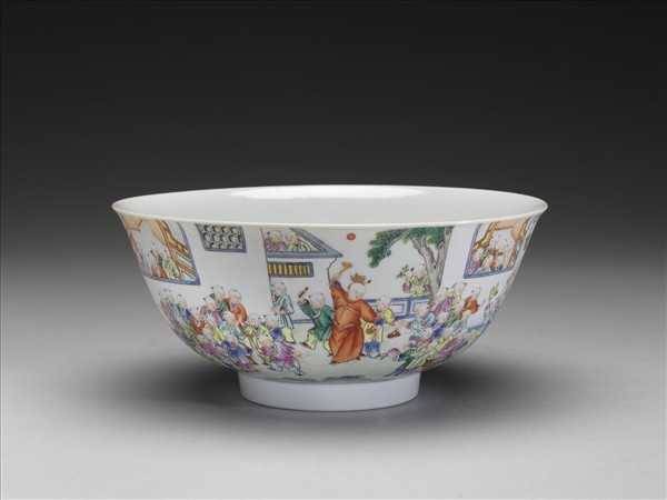 粉彩百子圖碗