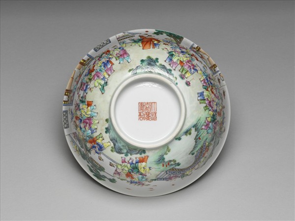 粉彩百子圖碗