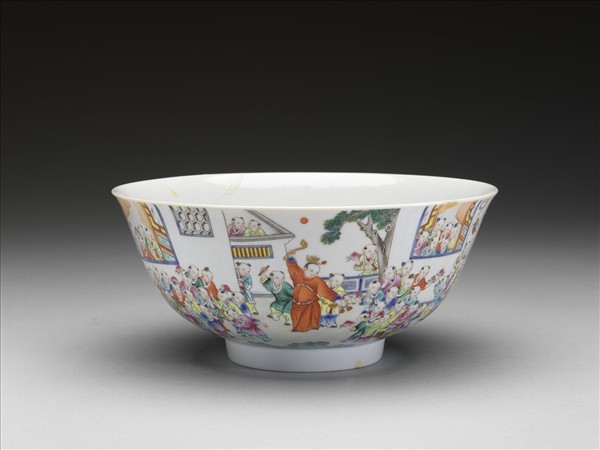 粉彩百子圖碗