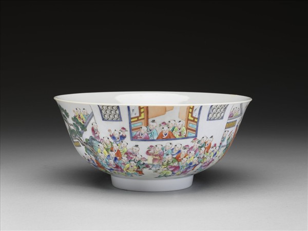 粉彩百子圖碗