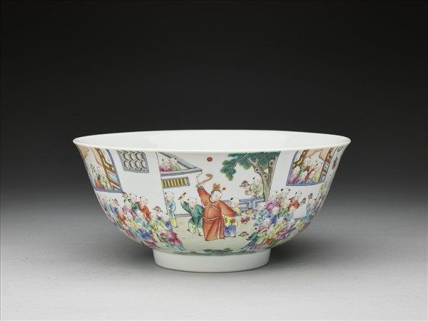 粉彩百子圖碗