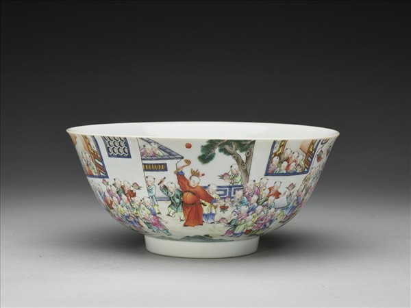 粉彩百子圖碗