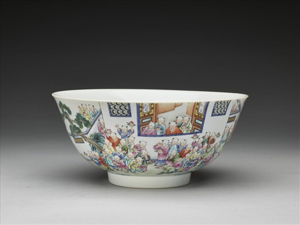粉彩百子圖碗