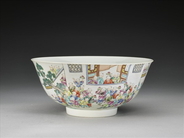 粉彩百子圖碗