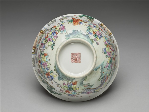 粉彩百子圖碗