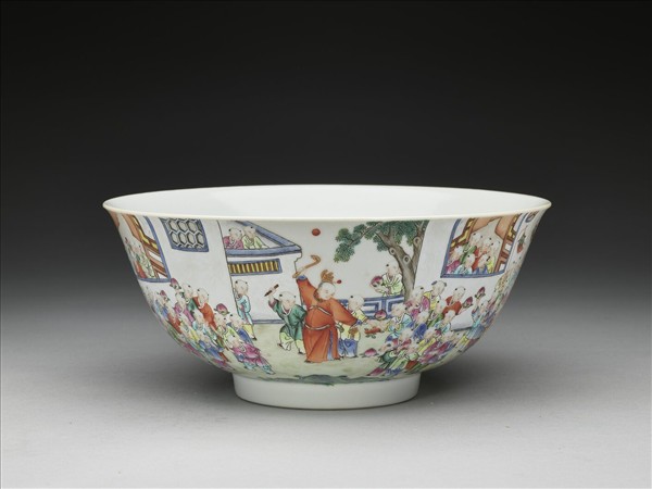 粉彩百子圖碗