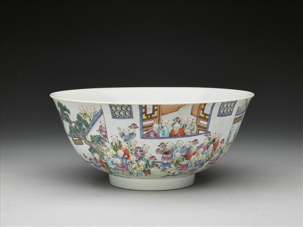 粉彩百子圖碗