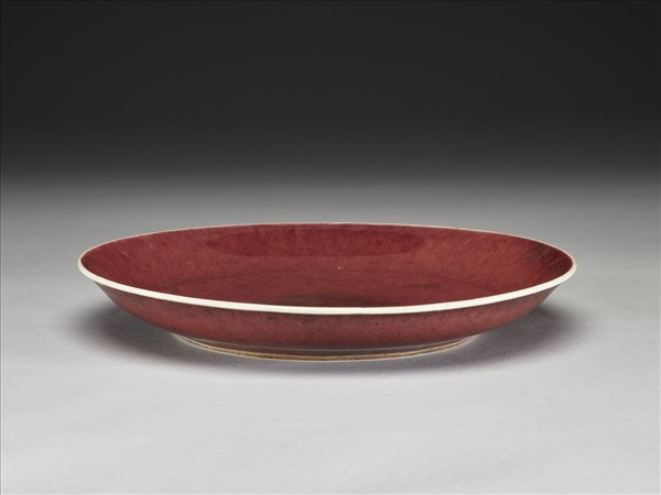 寶石紅釉盤