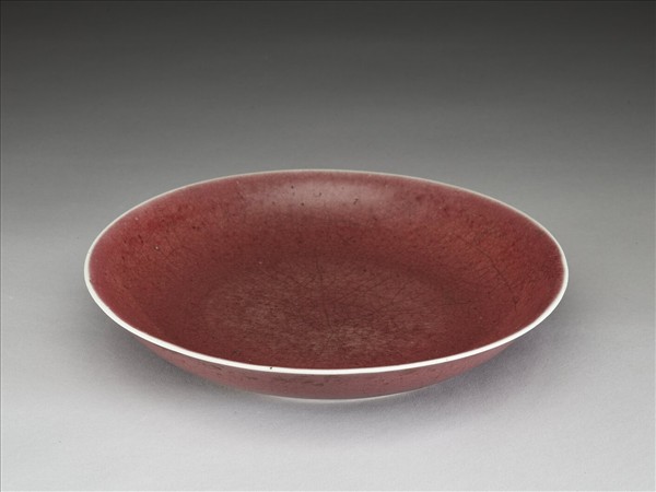 寶石紅釉盤