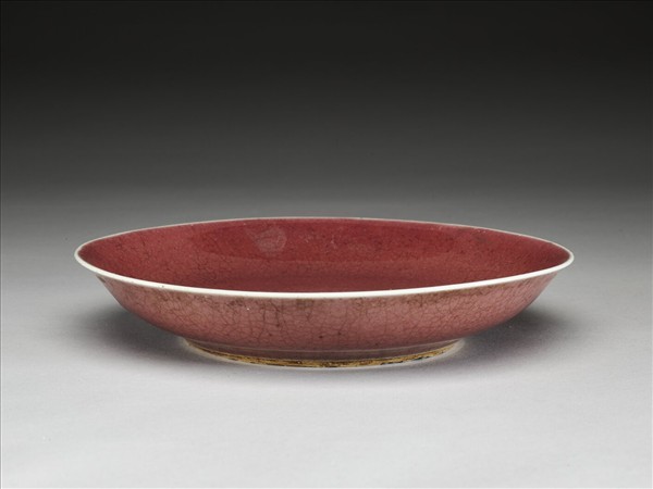 寶石紅釉盤
