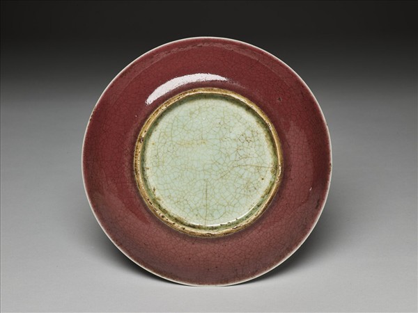 寶石紅釉盤
