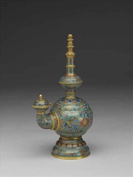 掐絲琺瑯番蓮紋奔巴壺