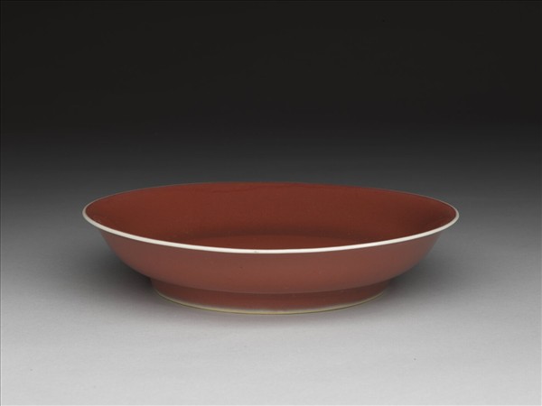 霽紅釉盤