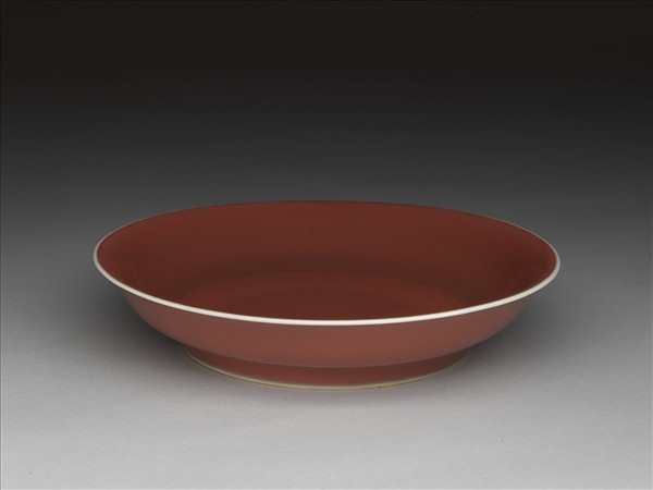 霽紅釉盤