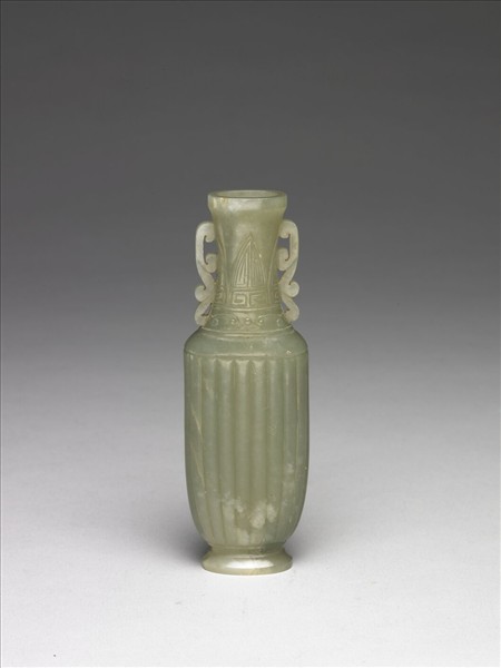 玉雕直紋瓶