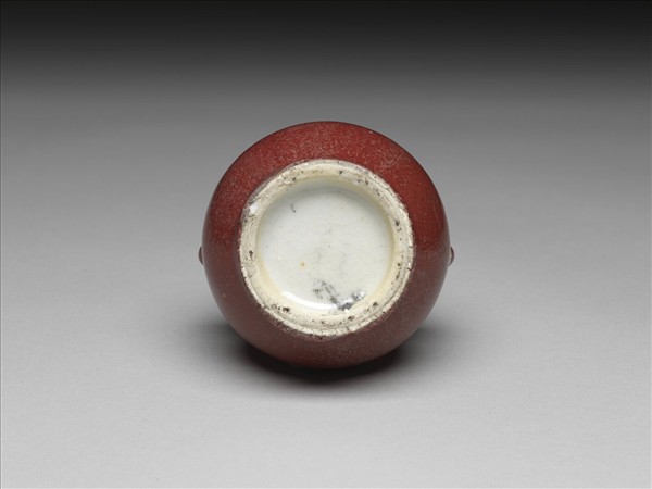 霽紅釉雙耳罐