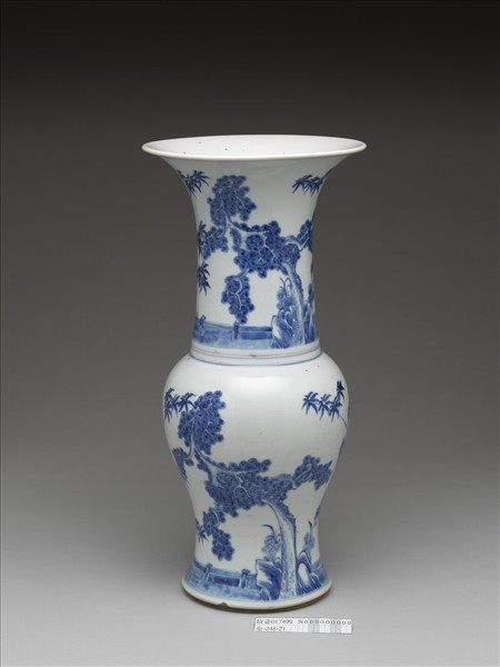 青花松竹紋瓶