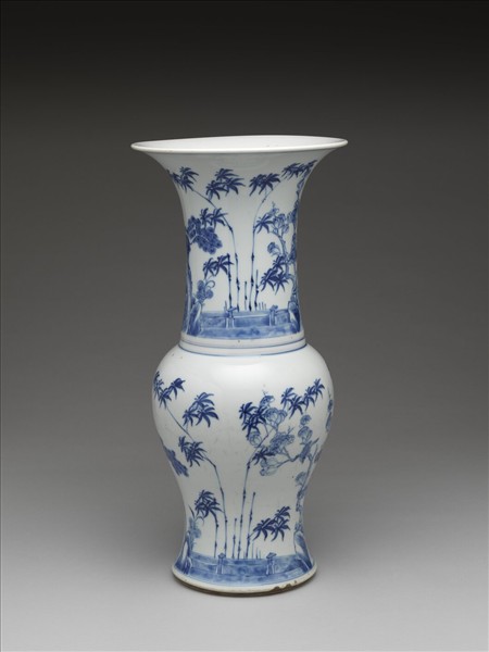 青花松竹紋瓶