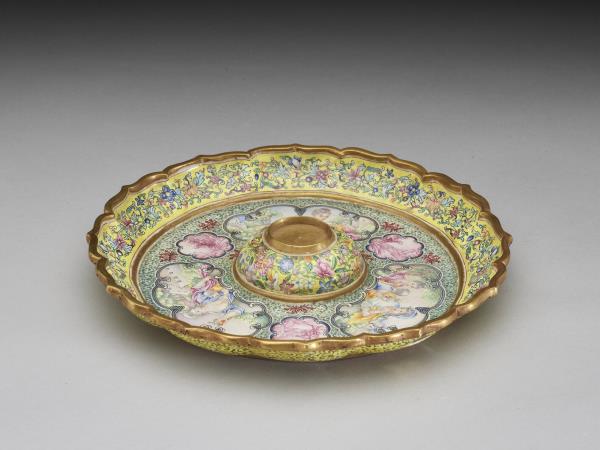 金胎畫琺瑯西洋人物圖盤