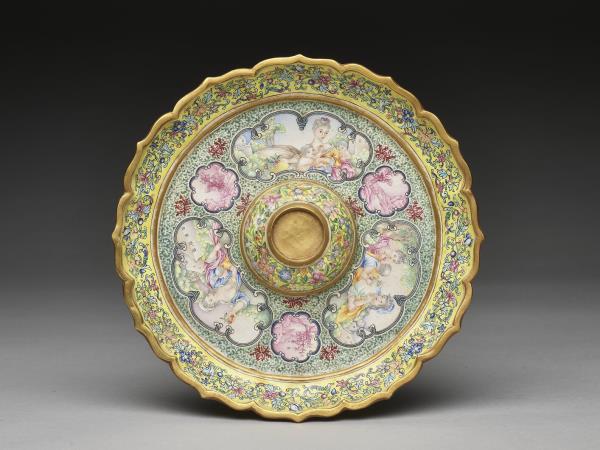 金胎畫琺瑯西洋人物圖盤