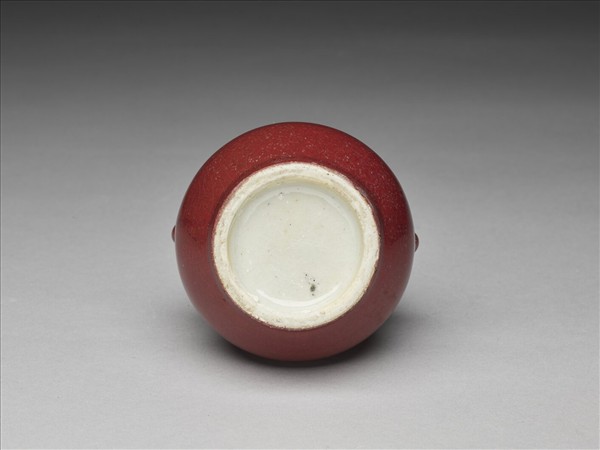 霽紅釉雙耳罐