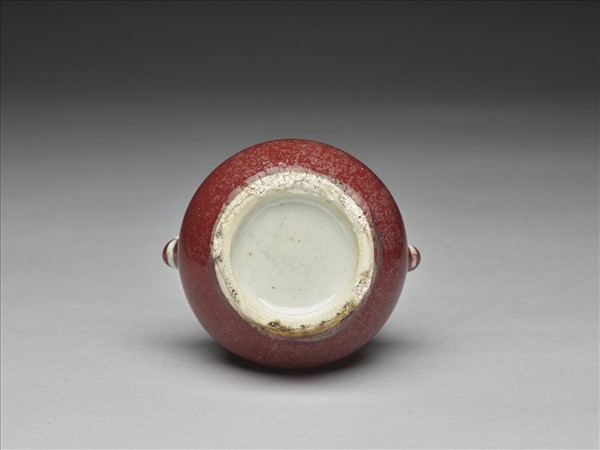 霽紅釉雙耳罐