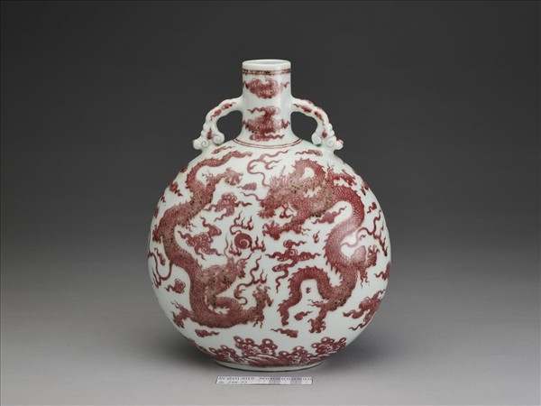 釉裡紅雲龍紋扁壺